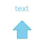 Blue Up Arrow with text